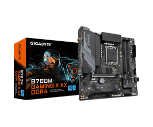 Mainboard SK 1700 v1-2 GIGABYTE B760M GAMING X AX DDR4 Chính hãng (HDMI, DP, 2xM.2 PCIe/NVMe, LAN 2500Mbps, 4 khe RAM DDR4, Wifi6 3 băng tần, Bluetooth v5.3, mATX)