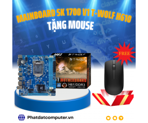 Mainboard SK 1700 v1 T-WOLF H610 Chính hãng (2xHDMI, DP, 2xM.2 PCIe/NVMe, LAN 1000Mpbs, 2 khe RAM DDR4, mATX) + Tặng Mouse THAY THẾ CHO VSP H610M-VD-V1.11, ARKTEK H610MB