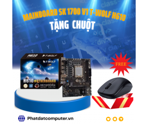 Mainboard SK 1700 v1 T-WOLF H610 Chính hãng (2xHDMI, DP, 2xM.2 PCIe/NVMe, LAN 1000Mpbs, 2 khe RAM DDR4, mATX) + Tặng Mouse THAY THẾ CHO VSP H610M-VD-V1.11, ARKTEK H610MB