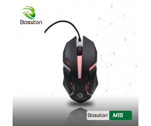 Mouse có dây BOSSTON M15 Black LED USB Chính hãng