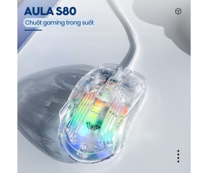  Mouse có dây AULA S80 Gaming LED RGB Trong suốt