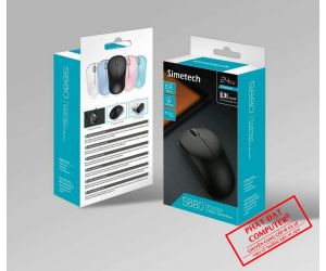 Mouse ko dây SIMETECH S880 Black (Có pin, 1xAA)