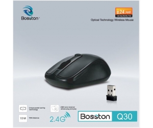  Mouse ko dây Bosston Q30 Black (Có pin,1xAA)