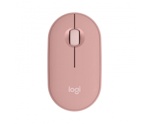 Mouse ko dây LOGITECH PEBBLE M350 Pink Wireless + Bluetooth (1xAA, Công tắc) 