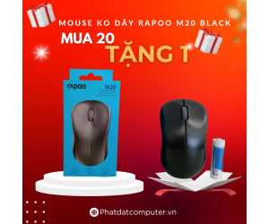 Mouse ko dây RAPOO M20 Black Chính hãng (Có pin, 1xAA, Công tắc)