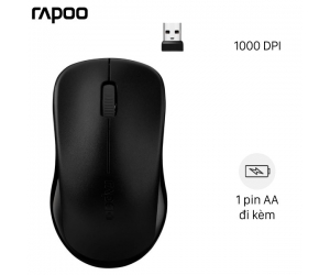 Mouse ko dây RAPOO M20 Black Chính hãng (Có pin, 1xAA, Công tắc) 