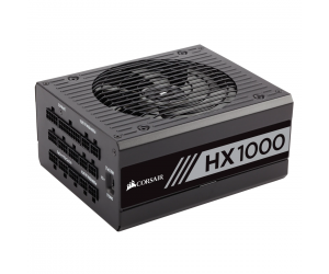 Nguồn CST CORSAIR HX1000 CP-9020139-NA 80 PLUS PLATINUM Modular Chính hãng (2x4+4pin, 8x6+2pin, Dây dài dạng Modular, Kèm dây nguồn)