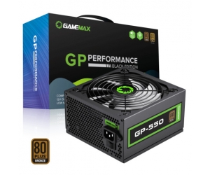 Nguồn CST GAMEMAX GP550 80Plus Chính Hãng (1x24pin, 12V8pin(4+4), 5xSata, 2xPCI-6+2pin, 2x4pin, Dây dài, Kèm dây nguồn)