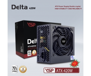 Nguồn CST VSP Delta 420W Black Chính hãng (4+4pin, 6+2pin, Dây dài, Kèm dây nguồn)
