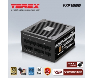 Nguồn CST VSP TEREX VXP1000TGD 1000W 80Plus GOLD (2x4+4pin, 2x6+2pin, Dây dài, Kèm dây nguồn)(Liên hệ nhân viên kinh doanh để được giá tốt hơn)