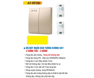 Nút nhấn dán tường ko dây ATA AT-RF2N (2 công tắc, 2 kênh)
