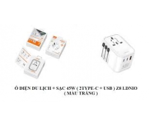 Ổ cắm điện du lịch LDNIO Z8 + Sạc 45w (2 cổng Type-C + USB) FV