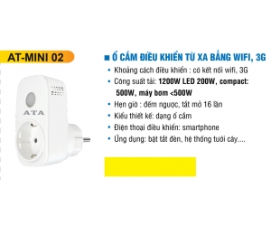Ổ cắm điều khiển từ xa bằng 4G, WiFi ATA AT-MINI 02 1200W