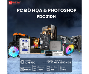 PC Đồ họa & Photoshop PDC01DH (i7-8700/ H310M/ RAM 16G/ HDD 1TB/ SSD PCIE 256G/ GTX 1650) 