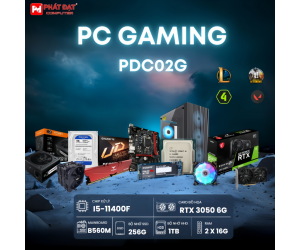 PC Gaming PDC02G (i5-11400F/ B560/ RAM 32G/ SSD PCIE 256G/ HDD 1TB/ RTX 3050)