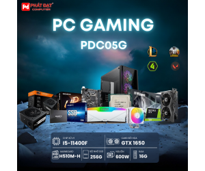 PC Gaming PDC05G (i5-11400F/ H510/ RAM 16G/ SSD 256G/ GTX 1650/ Case NYX II/ Tản CR-1000/) + KB HP GK400Y 
