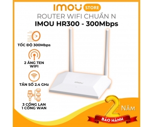 Phát Wifi IMOU HR300 Chính hãng (2 anten 3dBi, 300Mbps, MU-MIMO, Repeater, 3LAN, 12 user)