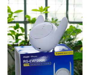 Phát Wifi RUIJIE REYEE RG-EW1200R Chính hãng (2 anten, 1LAN, 20 user, 2 băng tần, Cắm trực tiếp)