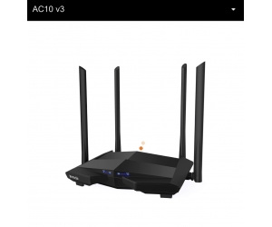 Phát Wifi Tenda AC10 Chính hãng (4 anten 5dBi, 1200Mbps, 2 băng tần, MU-MIMO, Repeater, 3LAN 1Gbps)