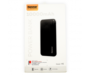 Pin dự phòng 10.000mAh HAMMER H5 FV  (Input 5V 2.1A : Micro&Type C, Output 5V 2.1A : USB A 2 cổng) 