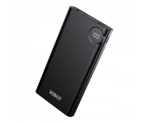 Pin dự phòng 10.000mAh ROBOT RT190 Black Chính hãng (Rated 7.400mAh, 1 cổng USB: 5V-2.1A, Màn hình LED, Kèm cable MicroUSB)
