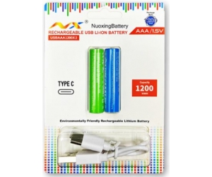 Pin Sạc 3A Nuoxing 1.5V 1200mWh - Cổng Sạc USB Type C Trực Tiếp Không Cần Bộ Sạc - Chính Hãng ( 3A vĩ 2viên )  BT - (ĐTCC)