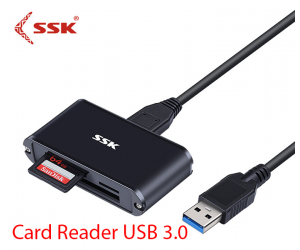 Đầu đọc thẻ - Reader SSK SCRM630 USB 3.0 Chính hãng (MicroSD, SD, CF)