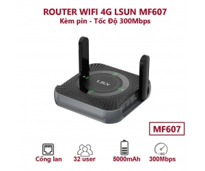 Router Wifi 4G LSUN MF607 + Kèm pin (300Mbps, 2 anten, , 32 user, Có LAN)
