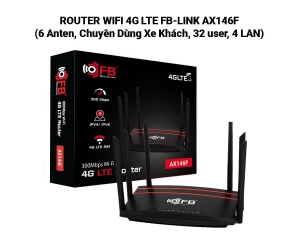 Router Wifi 4G LTE FB-Link AX146F (6 anten, chuyên dùng xe khách, 32 user, 4 LAN, BH6T)