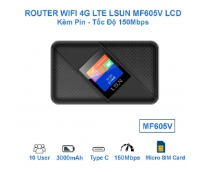 Router WIFI 4G LTE LSUN MF605V (Tốc Độ 150Mb – Pin 3000mAh, 10 Users)