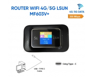 Router Wifi 4G/5G LSUN MF603V + LCD (Pin 3000mAh - 3.8V, 300Mbps, 10 user)