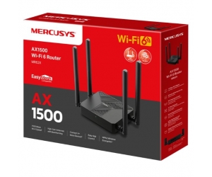 Phát Wifi Mercusys MR62X AX1500 Chính hãng (4 anten, 300 Mbp, 1WAN, 2LAN, Wifi 6, Băng Tần Kép)