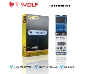 SSD M.2 PCIe 128G T-WOLF TW-S128N80G4 NVMe Gen3x4 (2280 PCIe GEN 3x4 8GB/s)