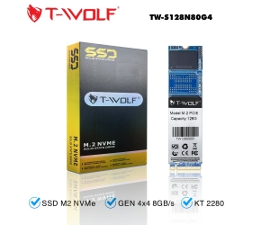 SSD M.2 PCIe 128G T-WOLF TW-S128N80G4 NVMe Gen4x4 (2280 PCIe GEN 4x4 8GB/s)