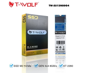 SSD M.2 PCIe 512G T-WOLF TW-S512N80G4 NVMe Gen4x4 (2280 PCIe GEN 4x4 8GB/s)