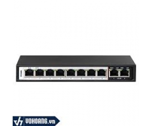 Switch DLINK DES-F1010P-E Chính hãng (8 Port 10/100 Mbps PoE, 2 CỔNG UPLINK 10/100, Vỏ kim loại)