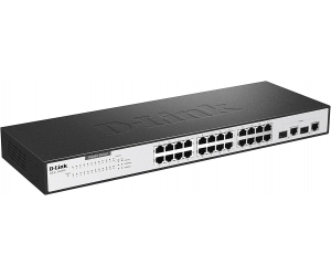 Switch DLINK DGS-1026MP  Chính hãng (24 Port 10/100/1000 Mbps PoE, 2 CỔNG UPLINK 10/100/1000 Mbps BASE-T/SFP, Vỏ kim loại) 