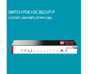 Switch PoE H3C BS210T-P Chính Hãng ( 10 port, 1000 Mbps, Vỏ kim loại)