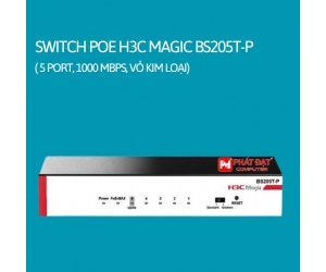 Switch PoE H3C Magic BS205T-P Chính Hãng ( 5 port, 1000 Mbps, Vỏ kim loại)