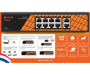 Switch POE MIXIE PC802 II 8+2 (100Mbs), 8 cổng POE 100Mb + 2 cổng Uplink, Smart POE