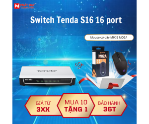 Switch Tenda S16 16 port Chính hãng (100Mbps) (MUA 10 TẶNG 1 MOUSE M02A)