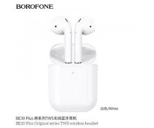 Tai nghe Bluetooth BOROFONE BE30 Plus Chính hãng (Cảm ứng, 2 bên, v5.0, mẫu airpods 2)