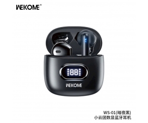 Tai nghe Bluetooth Wekome WS01,màu đen(có màn hình hiển thị pin,cảm ứng,2 bên,v5.3,gồm hộp sạc)