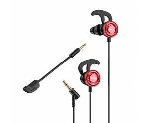 Tai nghe dây GAMEN GE200 Gaming Black-Red (Jack 3.5mm, Mirco kép, dây TPE, 1.2m)