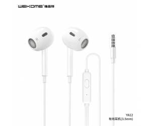 Tai nghe dây Wekome YA12 (Jack 3.5mm, có Mic,1m2)BH3T (ĐTKT)