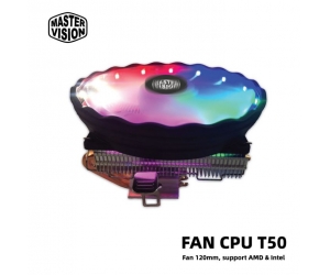 Tản nhiệt khí CPU 4 ống đồng VSP T50 LED 1 fan 12cm Top-Down LED Đa năng (115x/775/AM2/AM2+/AM3/AM3+/AM4/FM1/FM2)