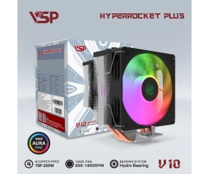 Tản nhiệt khí CPU VSP 4 ống đồng V10 LED ARGB 1 Fan 12cm Đen FV