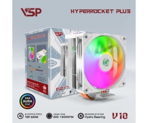 Tản nhiệt khí CPU VSP 4 ống đồng V10 LED ARGB 1 Fan 12cm Trắng FV