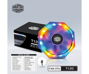 Tản nhiệt khí CPU MASTER VISION T120 LED RGB Đa năng (PWM 4PIN, 775/115x/1200/FM2/FM1/AM4/AM3+/AM3/AM2+/AM2)