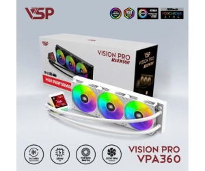 Tản nhiệt nước VSP VPA360 White 3FAN (120*120*25 (mm)  LGA115X/ 1200 / 1700 / 1366 - LGA2011 / 2066 / AMD FM2 / FM2+ / AM3 / AM3+ / AM4 / AM5)